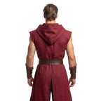 Medieval Archer Tunic Hooded Costume, Renaissance Ranger LARP Outfit, Leather Belt