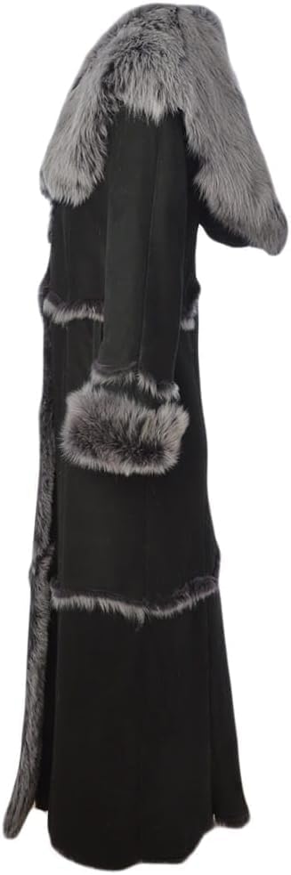 Timber&Hide Women’s Sheepskin Long Suede Trench Coat | long trench coat for women | shearling trenchcoat | trench coat women