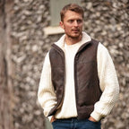 Men's Leather Waistcoat Brown: ALPHA