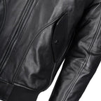 Timber&Hide Tanned Leather Jacket with Detachable Shearling Collar Black Tyler Durden Jacket