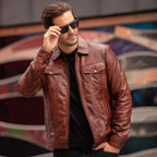 Vintage Leather Bomber Jacket