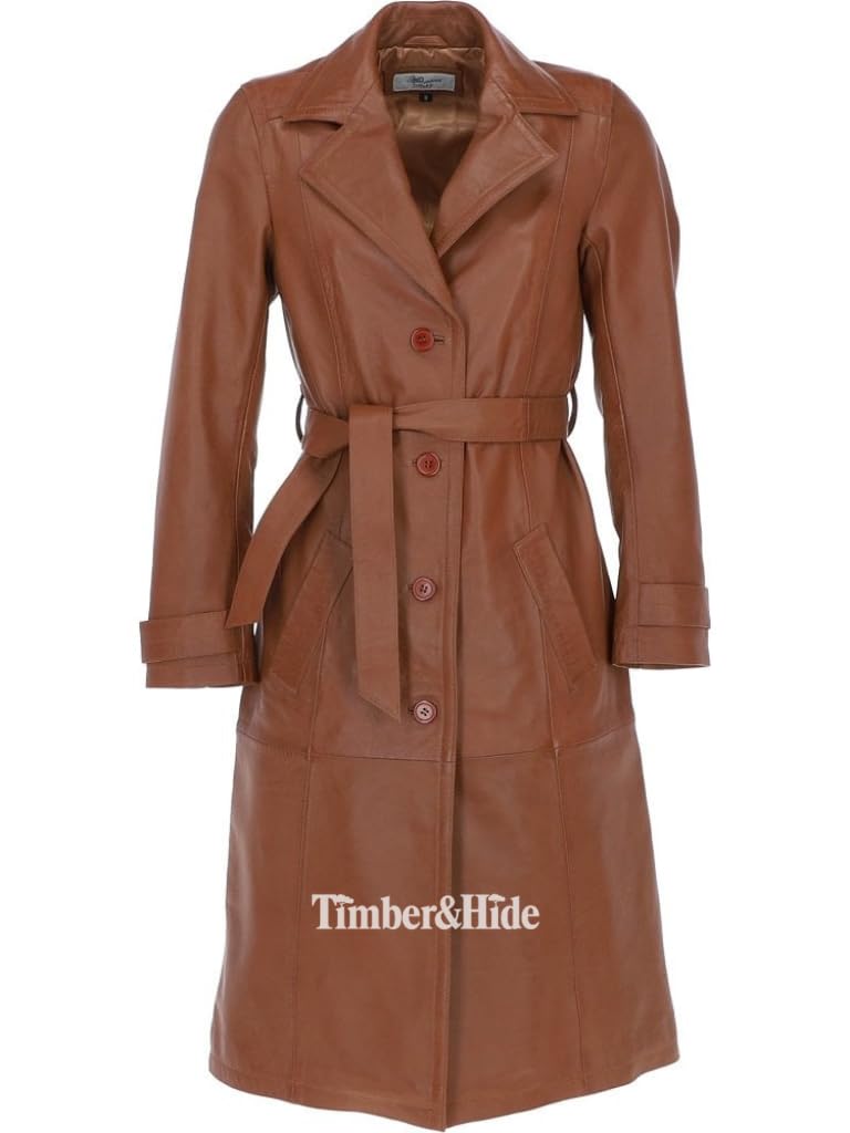 Women's Leather Trench Coat
