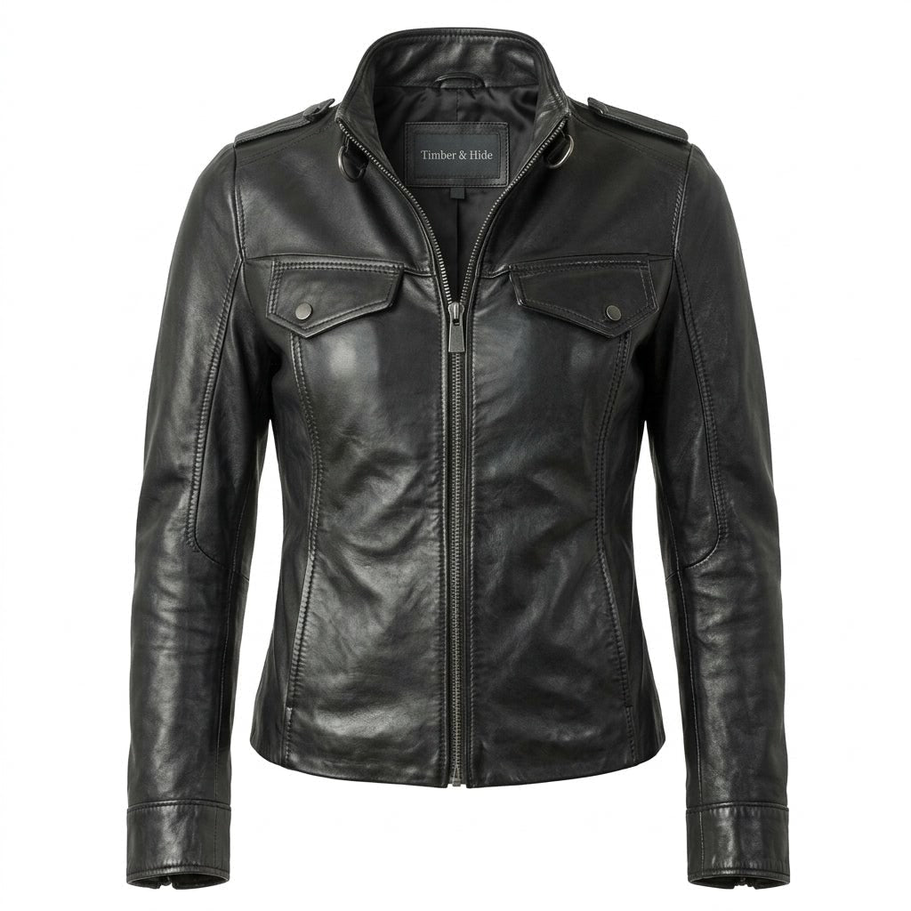 Daisy Leather Black Jacket – Women’s Leather Jacket - Timber AND Hide