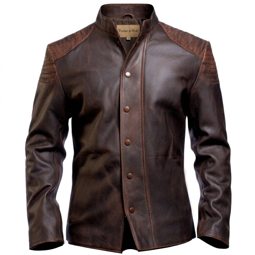 Daniel Brown Distressed Leather Jacket - Timber AND Hide
