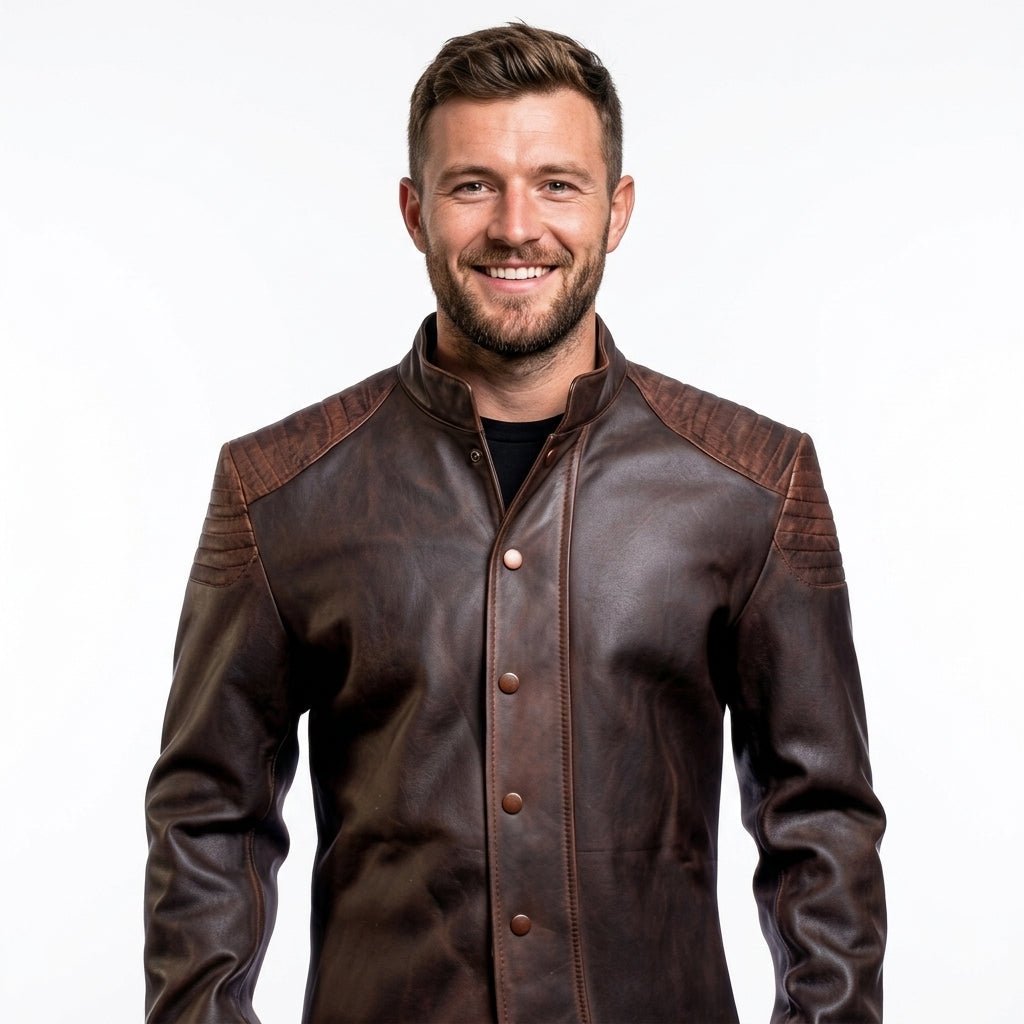 Daniel Brown Distressed Leather Jacket - Timber AND Hide