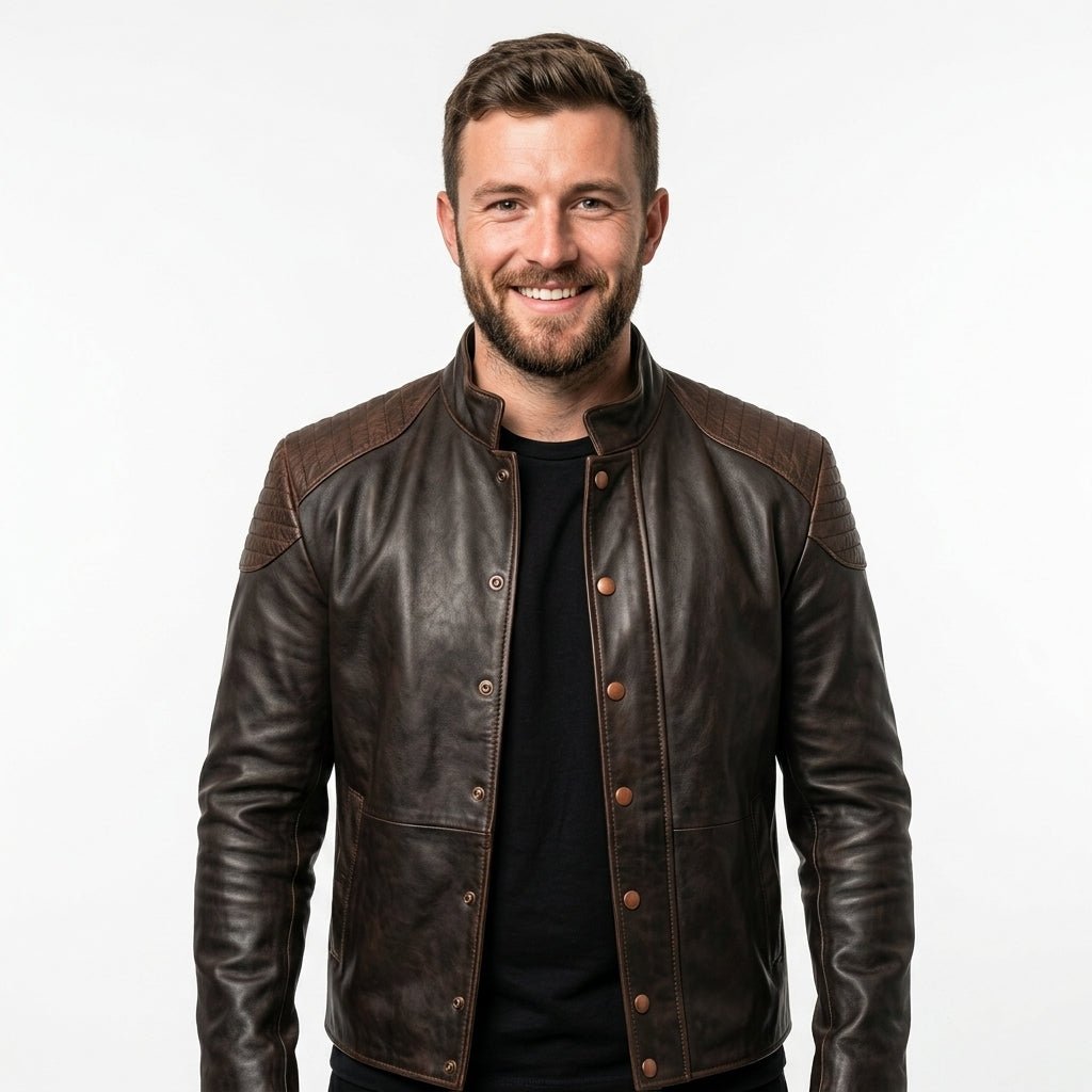 Daniel Brown Distressed Leather Jacket - Timber AND Hide
