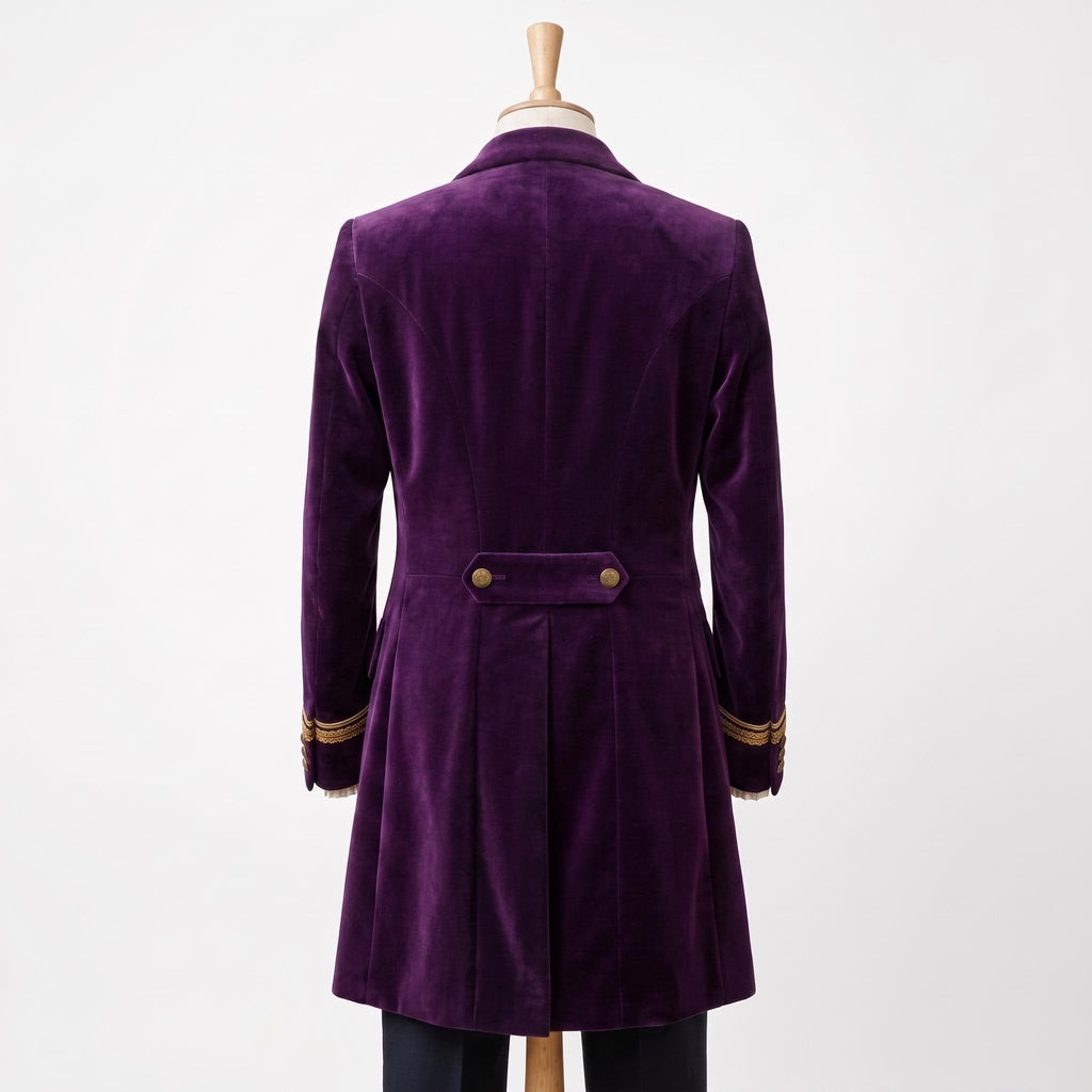 Deep Purple Velvet Victorian Tailcoat | Men's Steampunk Gothic Prince Costume Jacket - Timber AND Hide
