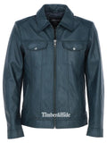 Men's tan leather bomber Jacket