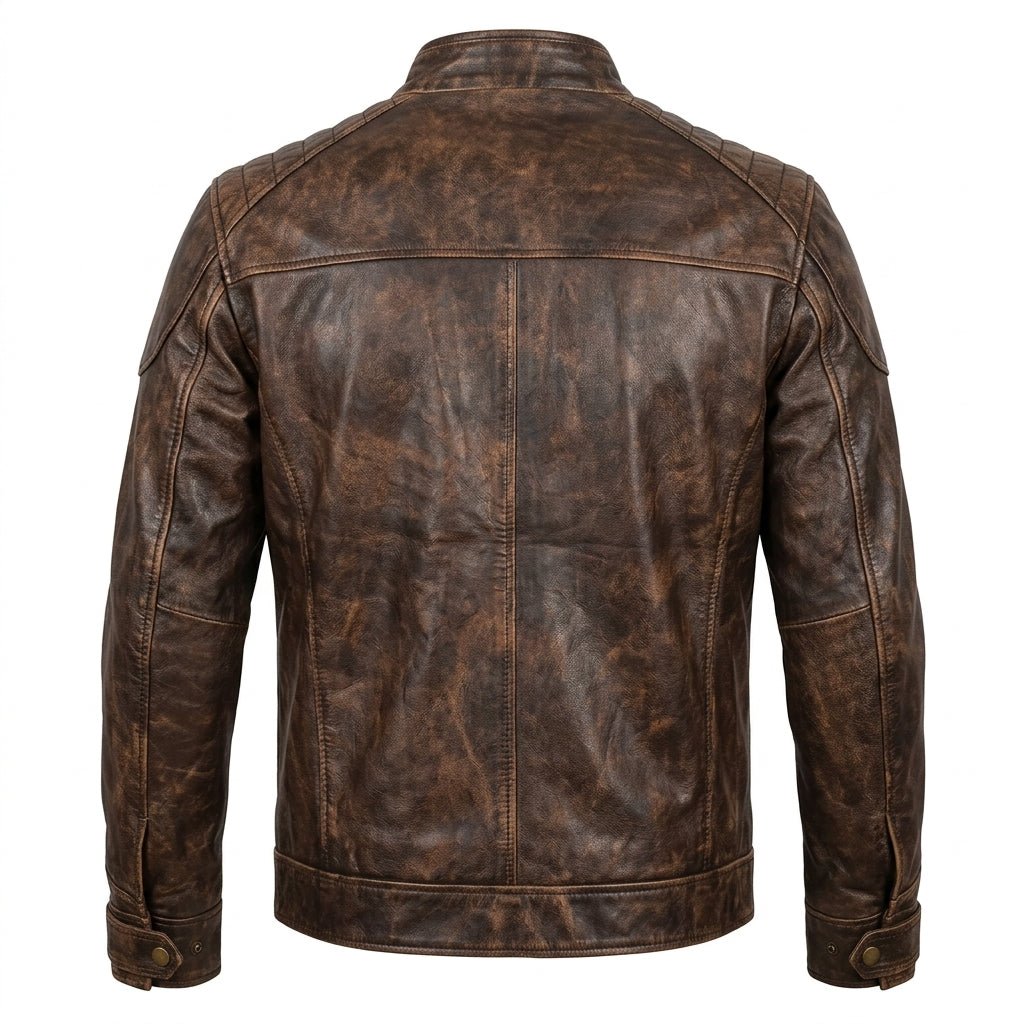 Diamond Classic Leather Jacket – Distressed Rub Off Brown - Timber AND Hide