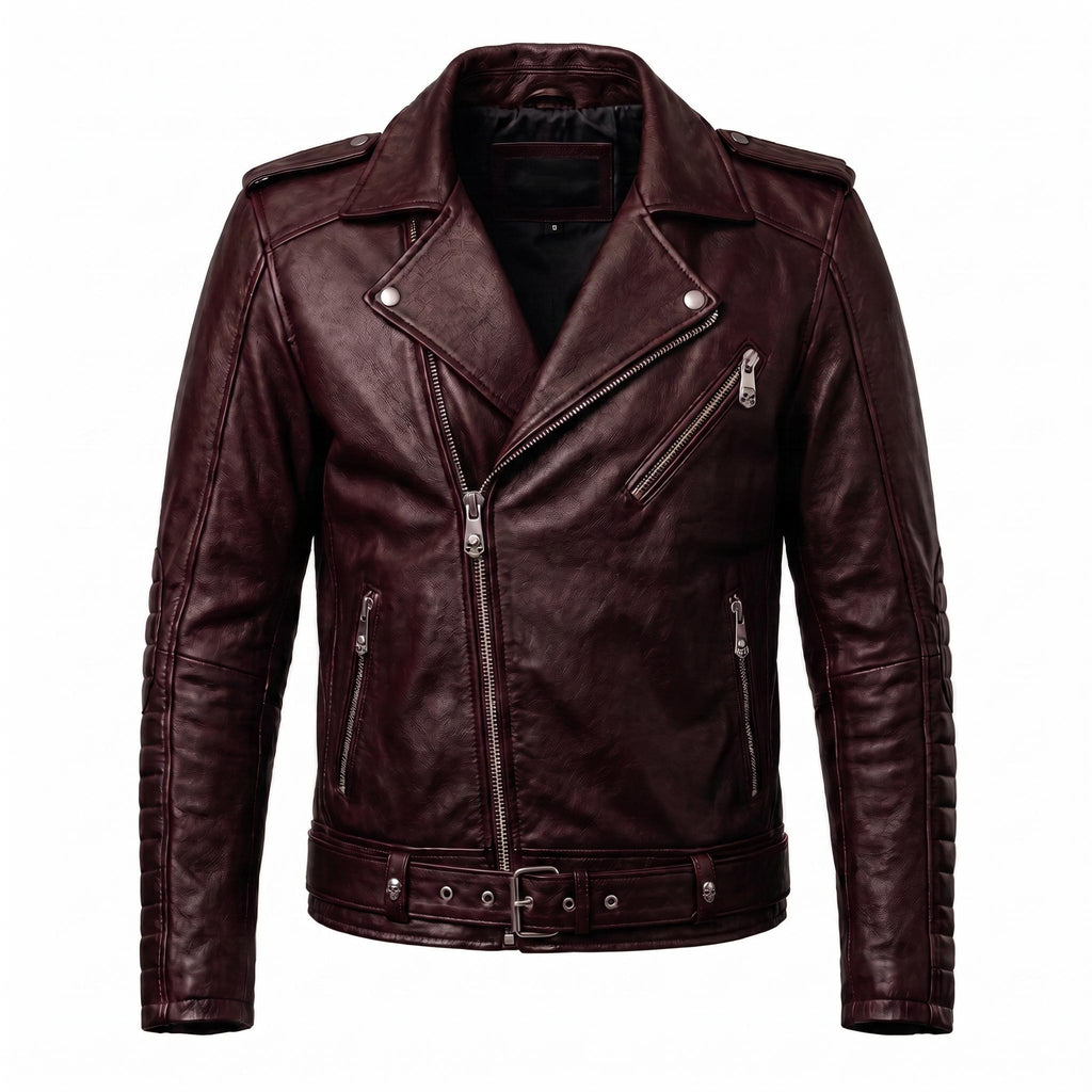 Motorhead Inspired Skull Print Leather Biker Jacket – Men's Gothic Rock Rider Coat
