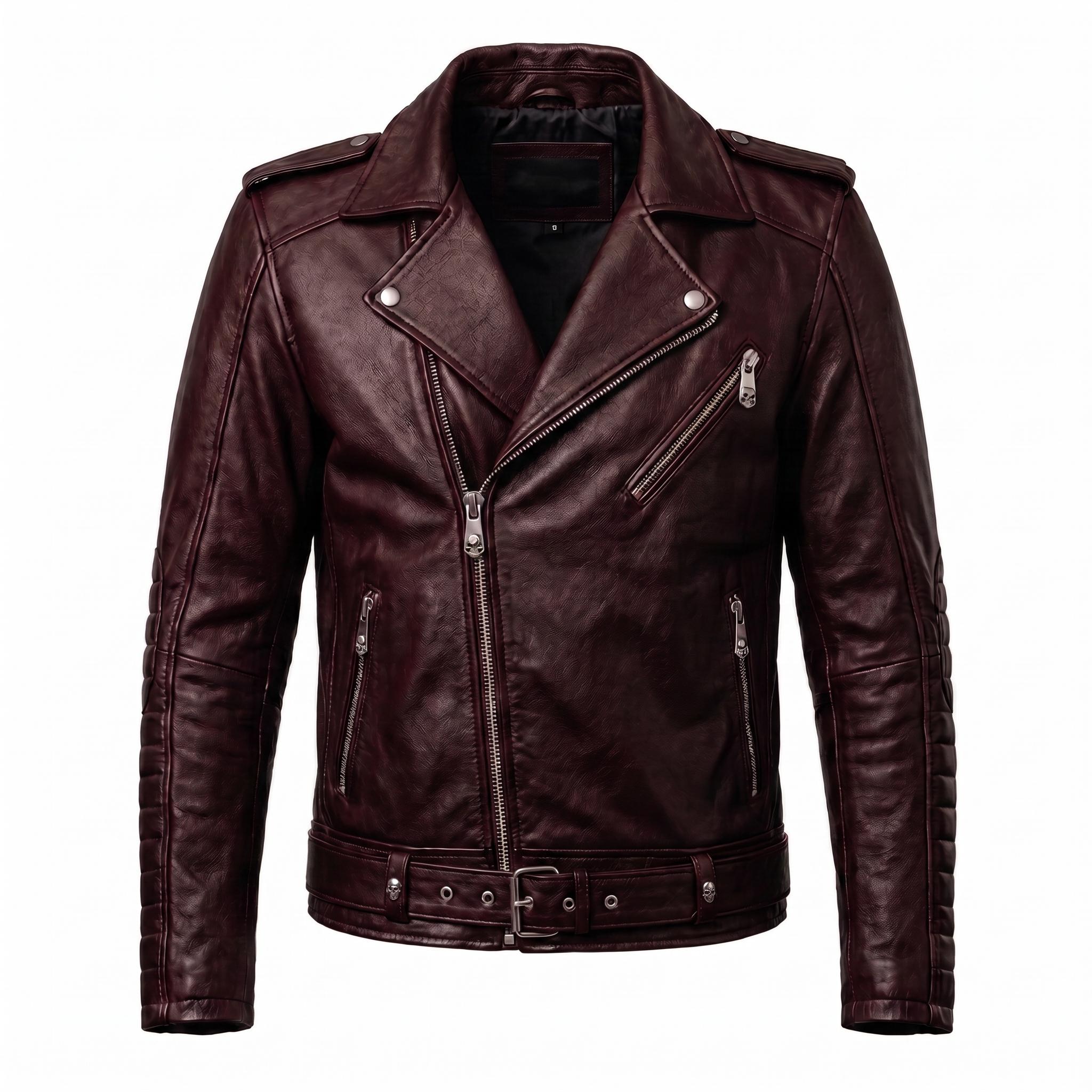 Motorhead Inspired Skull Print Leather Biker Jacket – Men's Gothic Rock Rider Coat