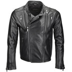Ivory Vegetable Tanned Biker Jacket White