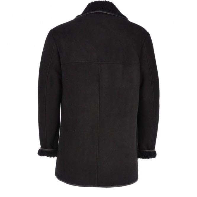 Mens Classic Sheepskin Coat Whisky/black
