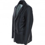 Men's Classic Burgundy Leather Blazer: AWL-2244