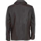 Men's Classic Burgundy Leather Blazer: AWL-2244
