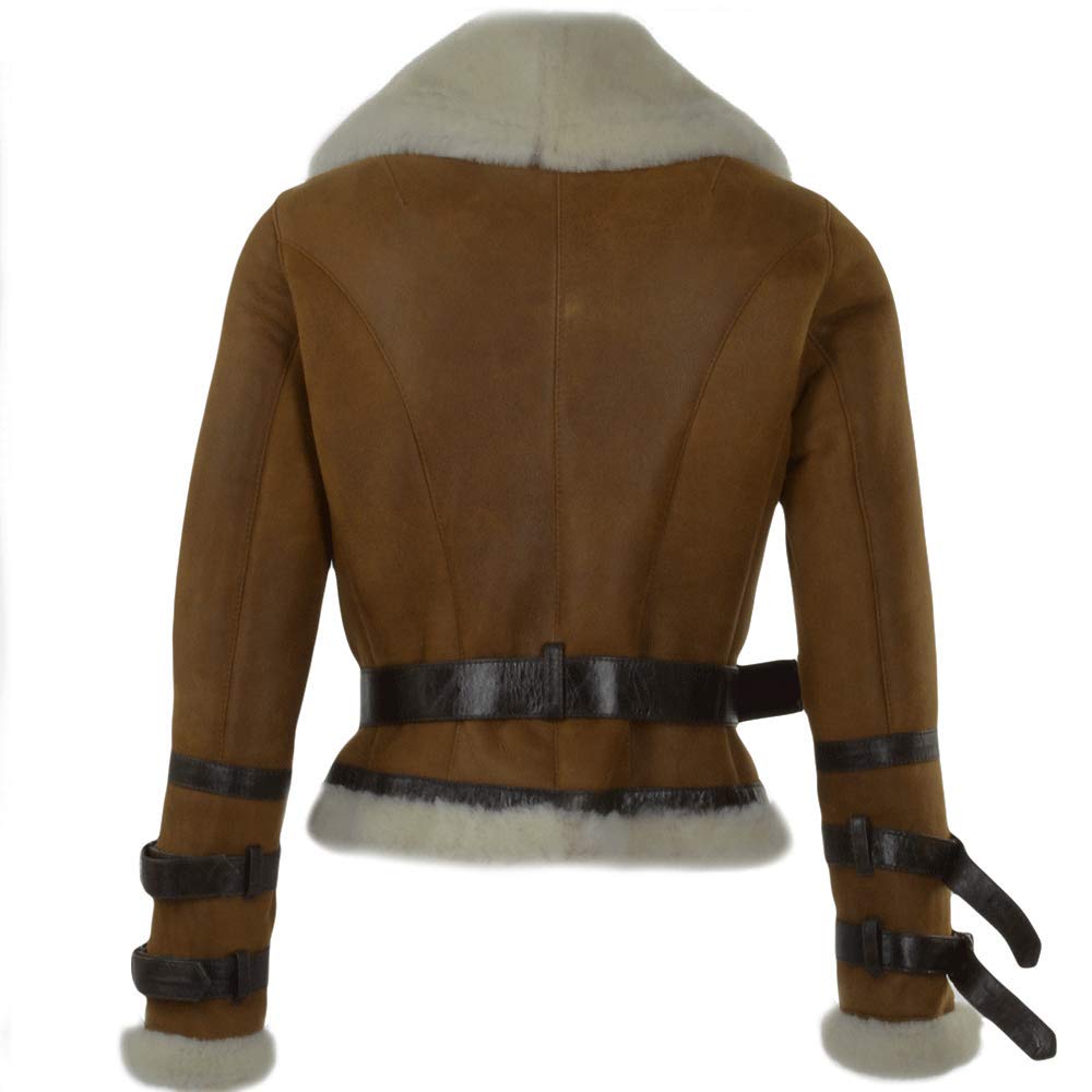 Timber&Hide Fitted Sheepskin Aviator Flying Jacket Tan