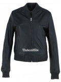 Ladies Leather Bomber Jacket