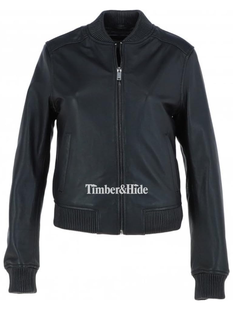 Ladies Leather Bomber Jacket