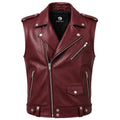 Timber&Hide Handmade Cowhide Leather Vest | Classic Biker Vest | Gothic Rocker Sleeveless Jacket