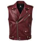 Timber&Hide Handmade Cowhide Leather Vest | Classic Biker Vest | Gothic Rocker Sleeveless Jacket