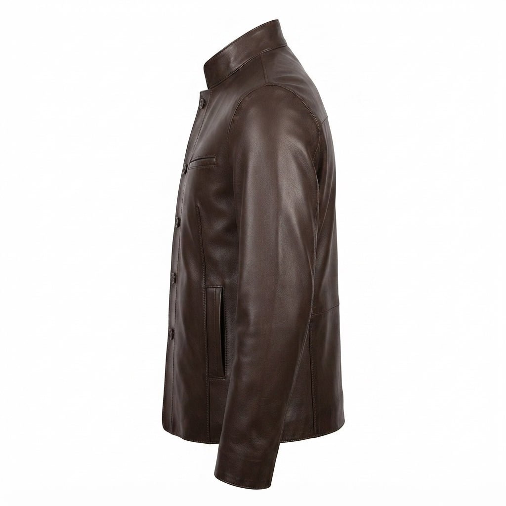 Edward Leather Brown Jacket - Men Leather Jacket Brown - Timber AND Hide