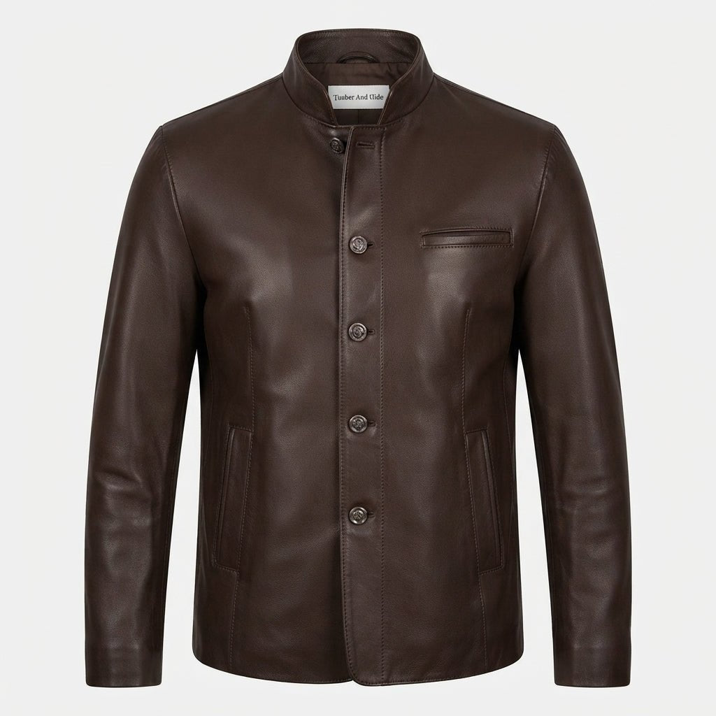 Edward Leather Brown Jacket - Men Leather Jacket Brown - Timber AND Hide