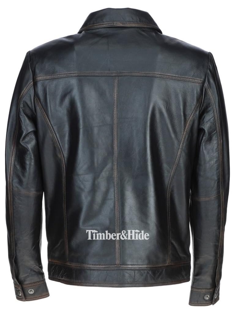 Men's tan leather bomber Jacket