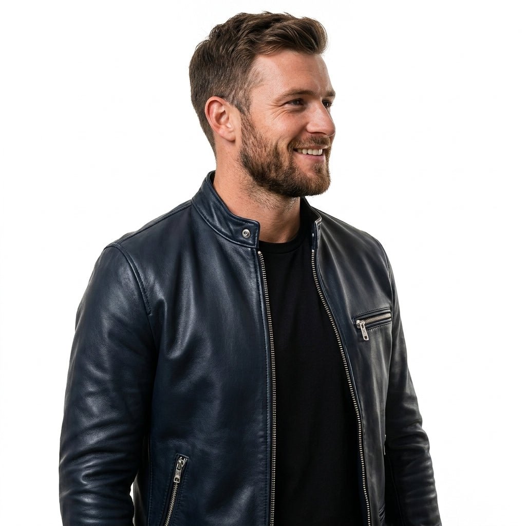 Elijah Black Leather Jacket - Men Leather Jacket Black - Timber AND Hide