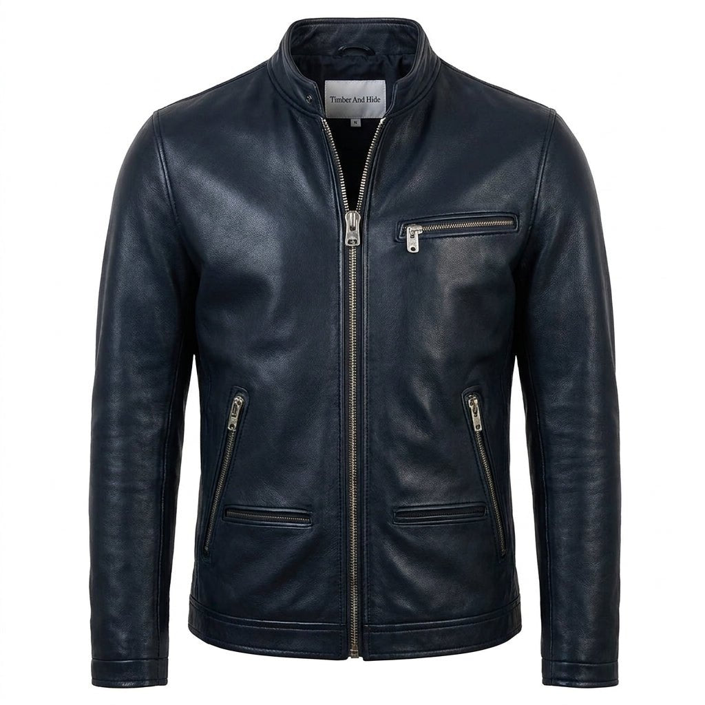 Elijah Black Leather Jacket - Men Leather Jacket Black - Timber AND Hide