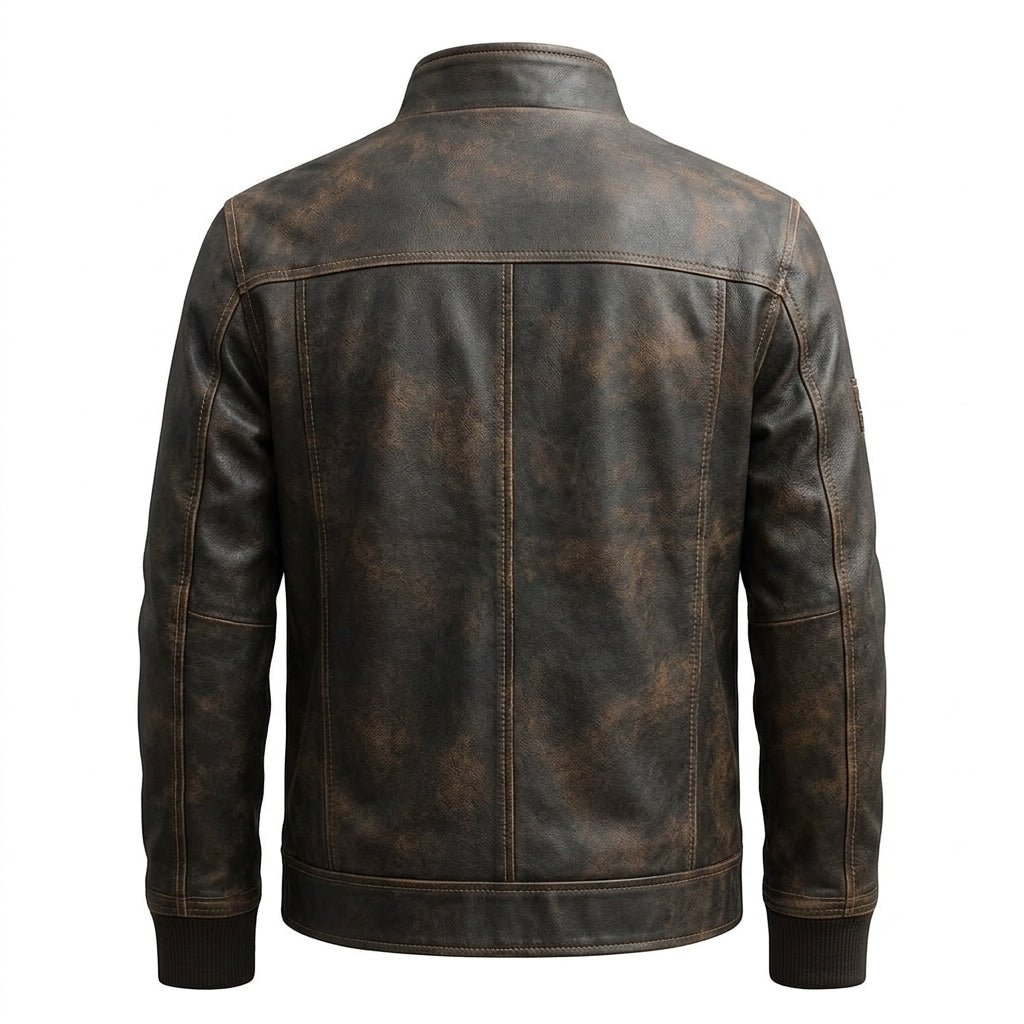 Enzo Leather Brown Jacket - Men Leather Jacket Brown - Timber AND Hide