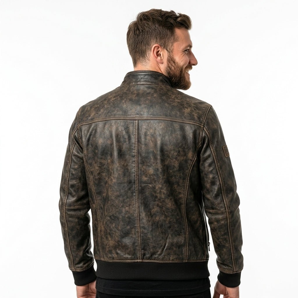 Enzo Leather Brown Jacket - Men Leather Jacket Brown - Timber AND Hide