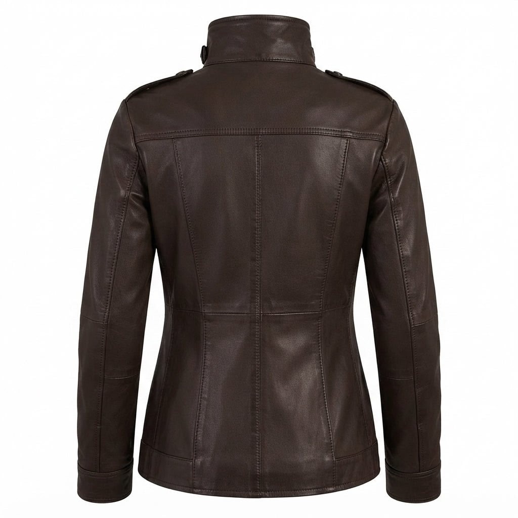 Evelyn Leather Brown Jacket – Women’s Leather Jacket in Brown - Timber AND Hide