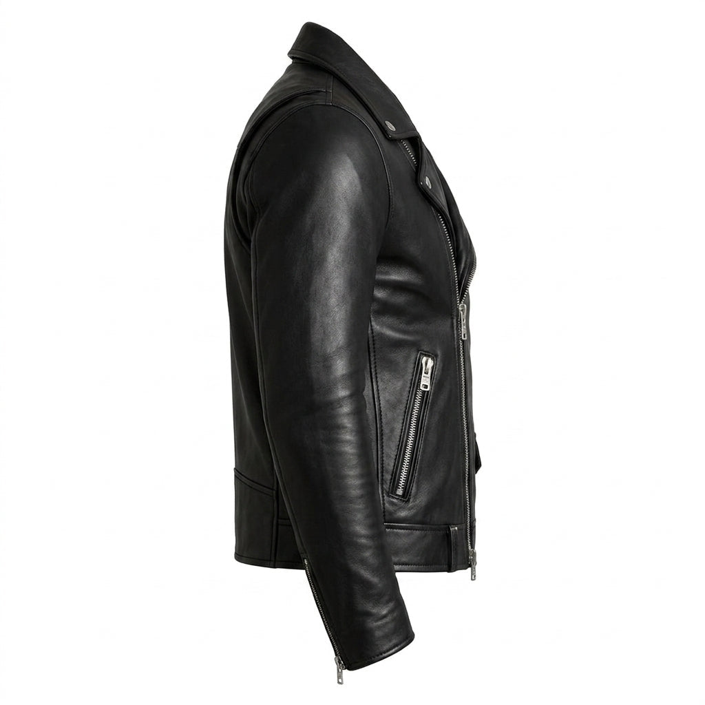 Ezra Black Leather Jacket - Men Leather Jacket Black - Timber AND Hide