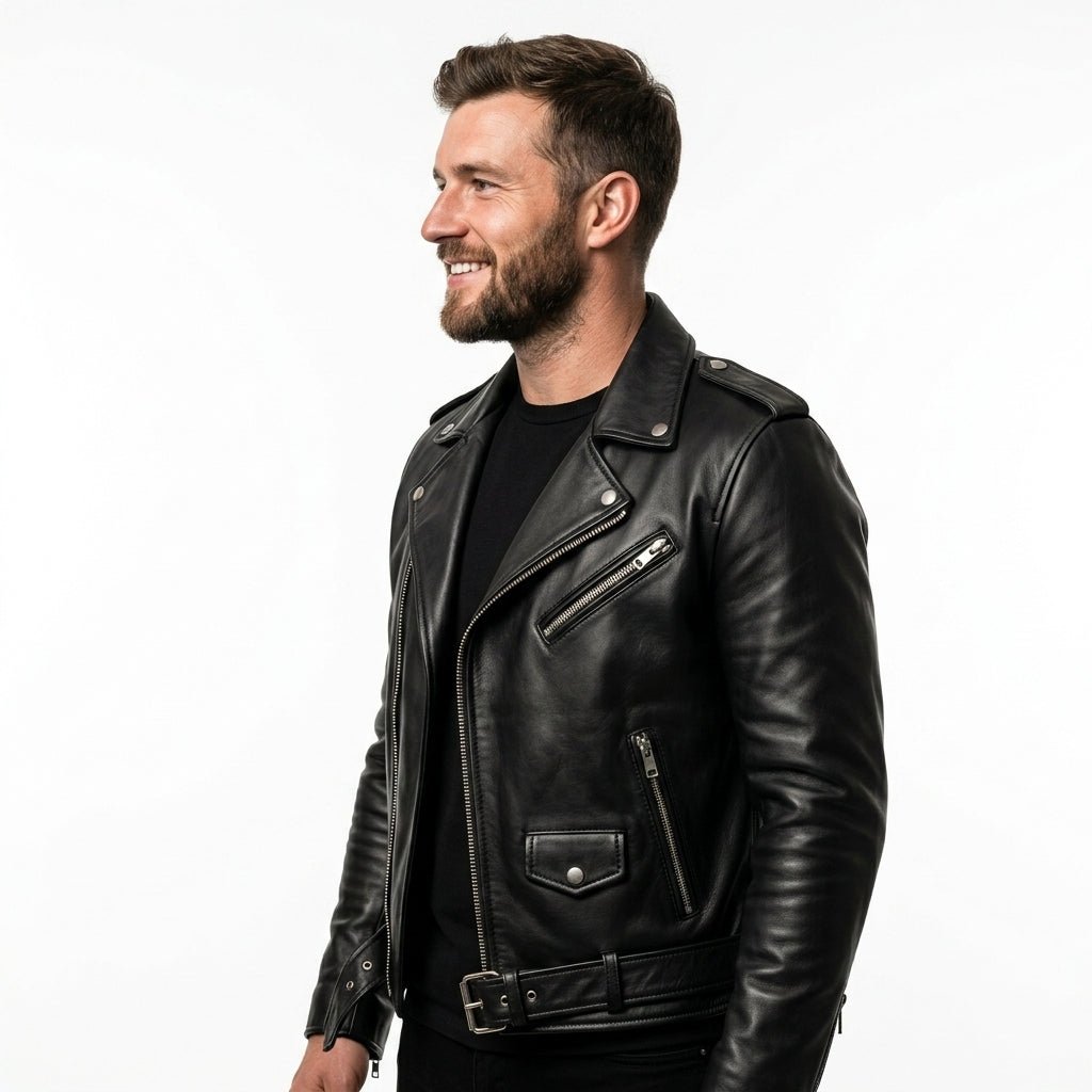 Ezra Black Leather Jacket - Men Leather Jacket Black - Timber AND Hide
