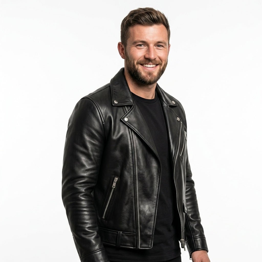 Ezra Black Leather Jacket - Men Leather Jacket Black - Timber AND Hide