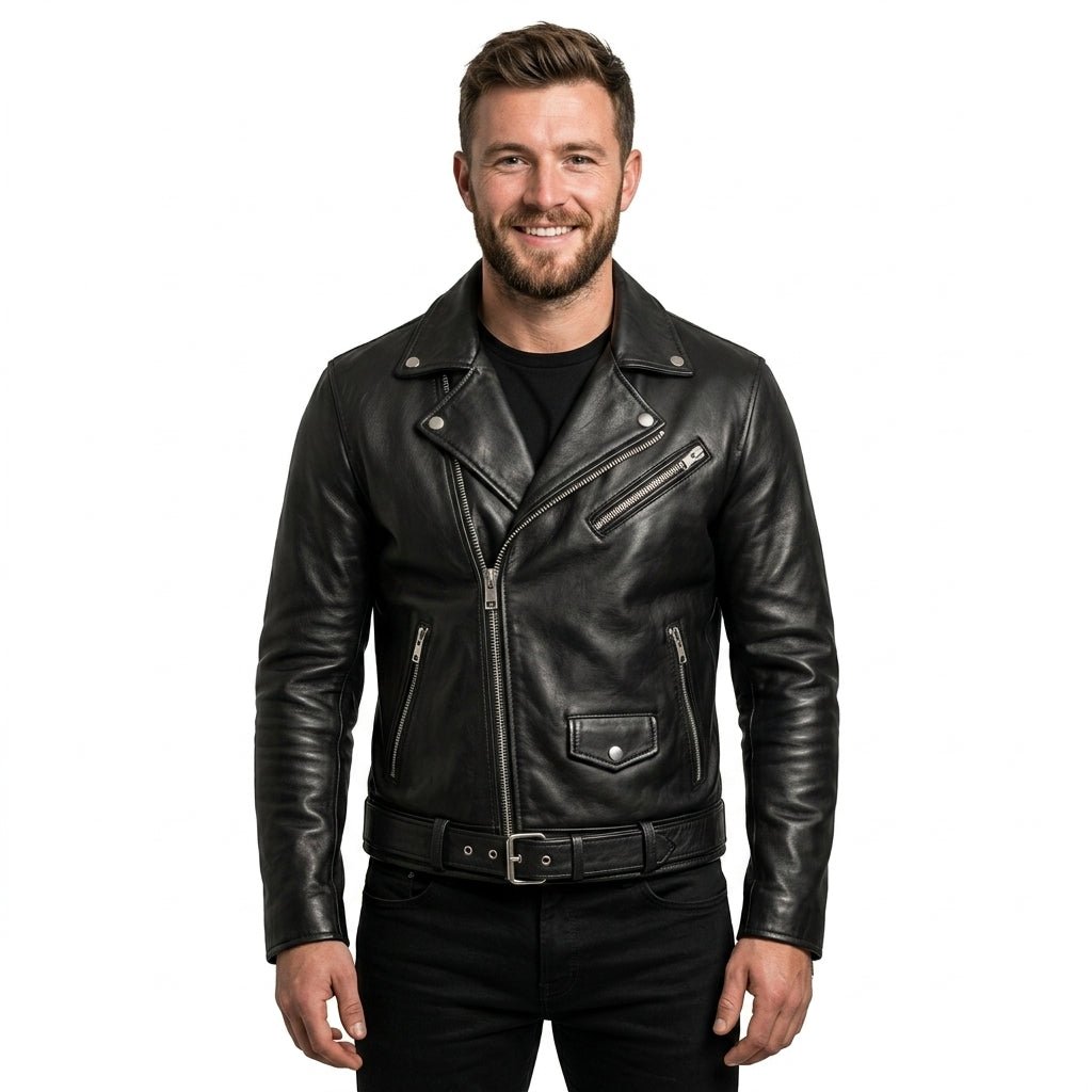 Ezra Black Leather Jacket - Men Leather Jacket Black - Timber AND Hide