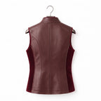 Burgundy Leather Vest | Genuine Tailored Waistcoat, Dark Academia Style