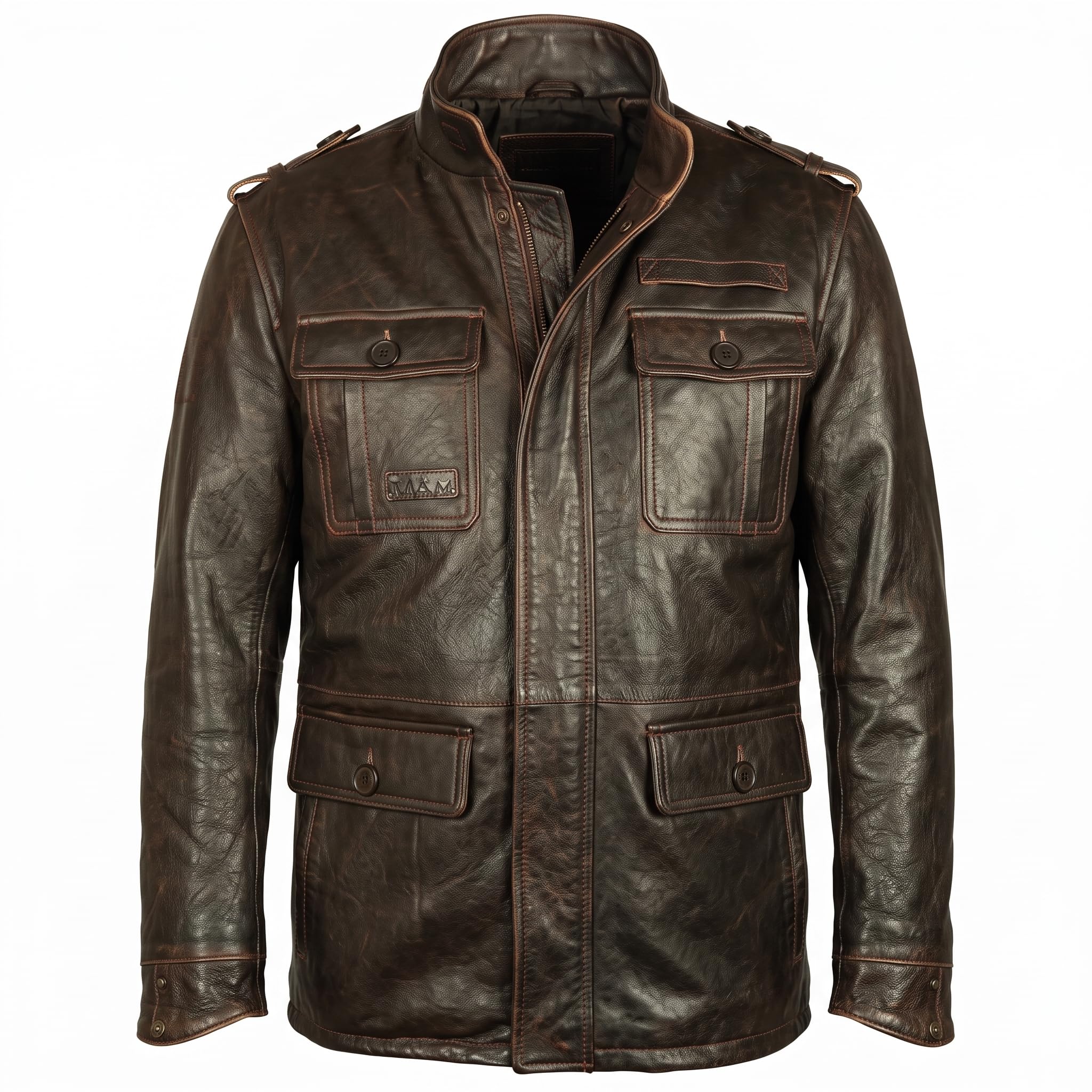 Timber&Hide Vintage Field Leather Jacket Military Inspired –Bomber Leather Jackets for Men