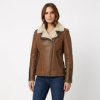 Timber Hide Side Zip Biker Sheepskin Pilot Jacket