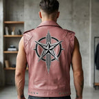 Handmade Cowhide Leather Vest | Classic Biker Vest | Gothic Rocker Sleeveless Jacket