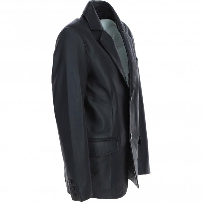 Men's Classic Burgundy Leather Blazer: AWL-2244