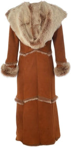 Timber&Hide Women’s Sheepskin Long Suede Trench Coat | long trench coat for women | shearling trenchcoat | trench coat women