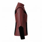 Burgundy Leather Velvet Jacket | Gothic Victorian Steampunk Fitted Coat