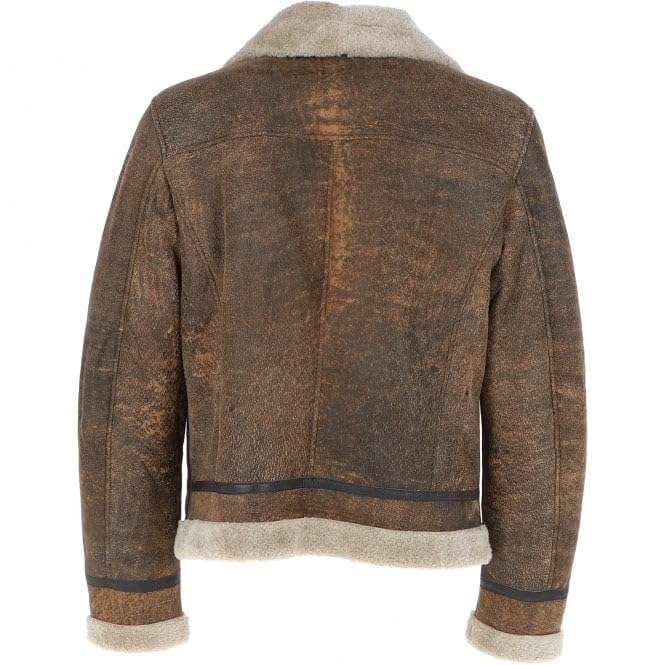 Antique Faux Fur Leather Jacket