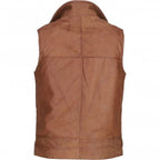 Men's Leather Waistcoat Brown: ALPHA
