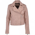 Women's Burgundy Leather Biker Jacket: Stella