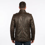 Timber&Hide Vintage Field Leather Jacket Military Inspired –Bomber Leather Jackets for Men