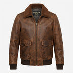 Flight Bomber Jacket – Aviator Flight Bomber Leather Jacket Distressed Brown - Timber AND Hide