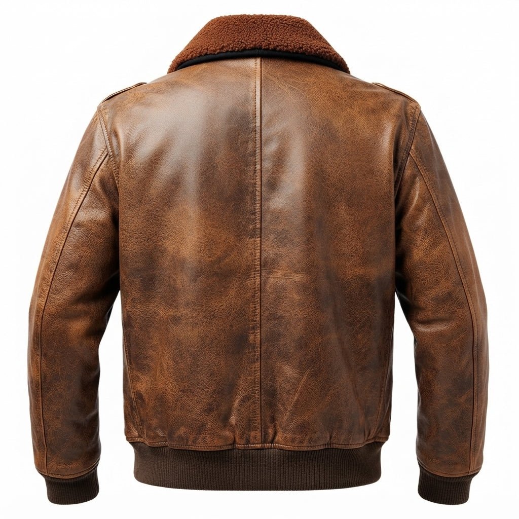 Flight Bomber Jacket – Aviator Flight Bomber Leather Jacket Distressed Brown - Timber AND Hide
