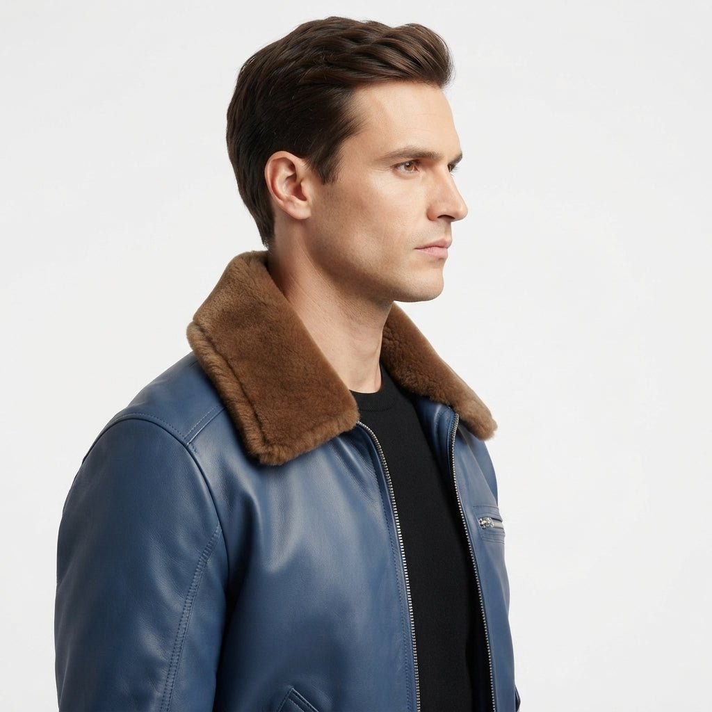Flight Bomber Leather Jacket – Men Bomber Leather Jacket - Timber AND Hide